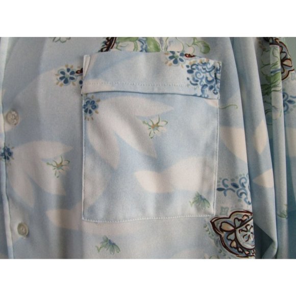 Powder Blue Paisley Print Polyester Lancer California Disco Shirt Mens Lg  EUC - Picture 10 of 16